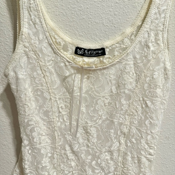 Ivory Lace top m Medium cottage core - Picture 3 of 6